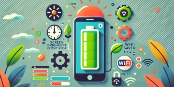 Smartphone em estilo cartoon, representando o uso consciente da bateria do celular