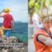 Imagem Mostra Dois Jovens Fazendo Cosplay de Personagens de Animes Famosos