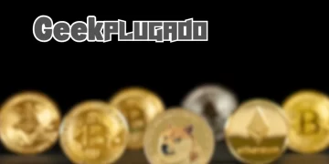 Moedas Representam o Mundo das Criptomoedas Sobre uma Mesa